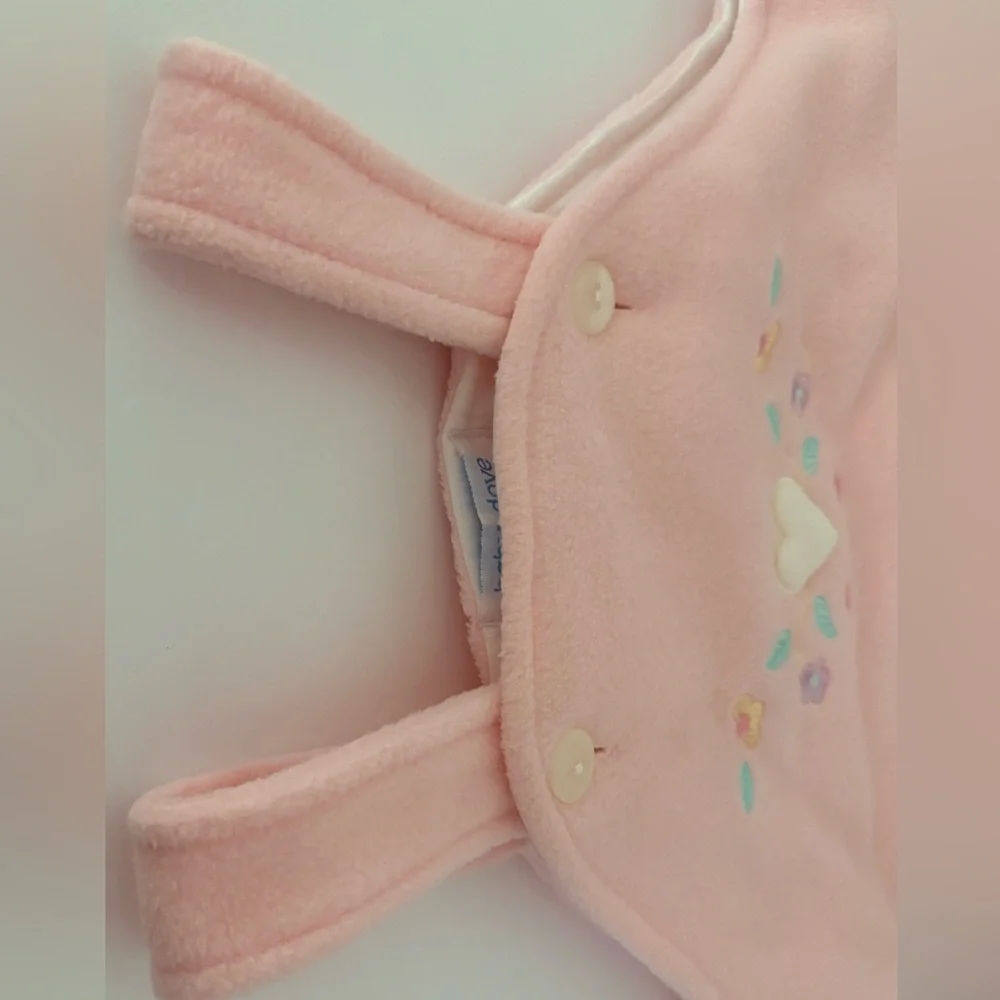 Baby Soft pink lined 0/12 Months Sack W/Embroidered flowers & heart By Baby Dove